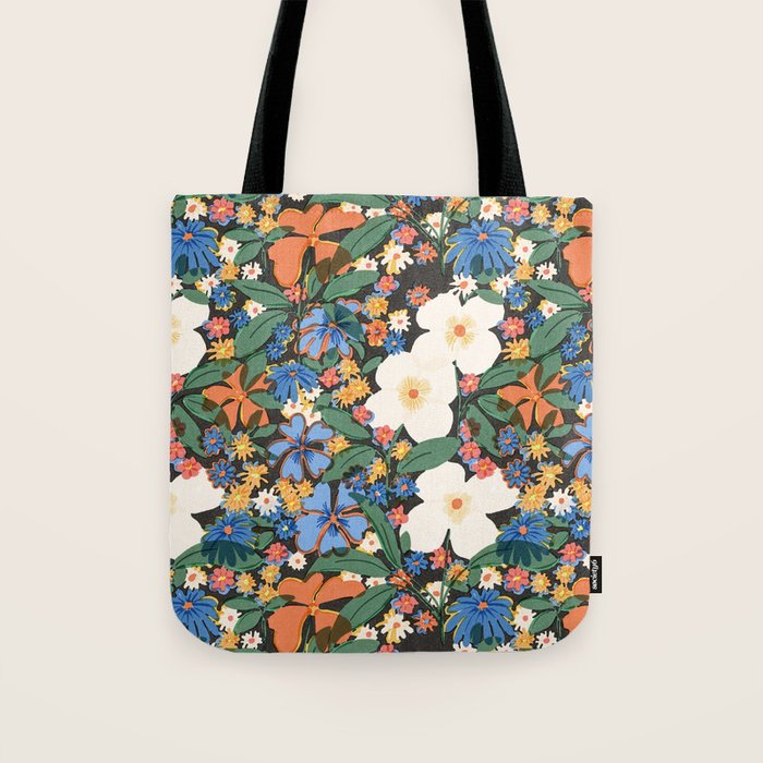 Grandma's Garden Dark Background Tote Bag Gallery Image 1