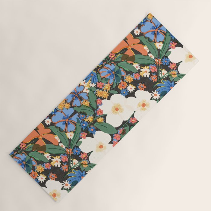Grandma's Garden Dark Background Yoga Mat Gallery Image 1