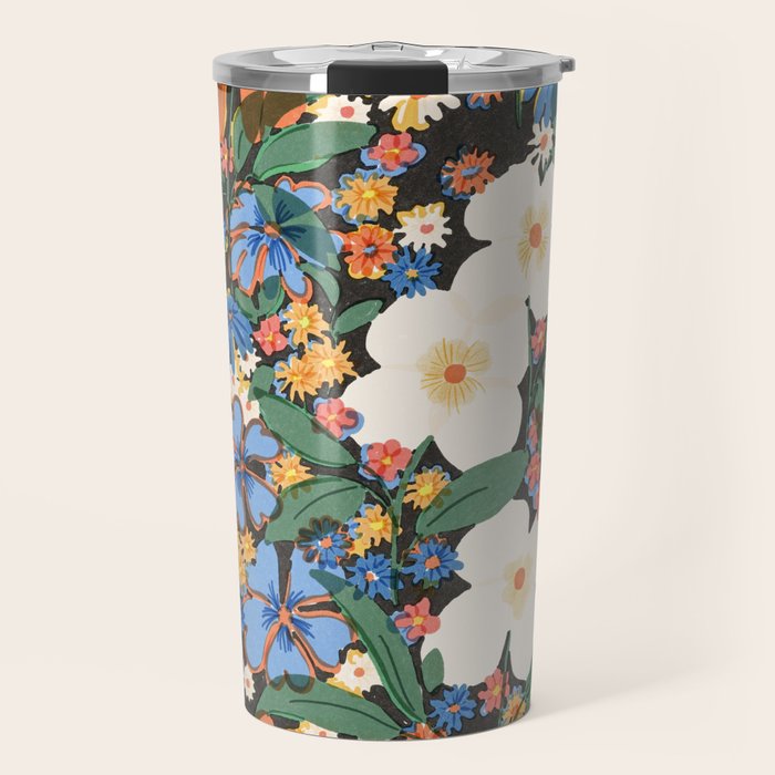 Grandma's Garden Dark Background Travel Mug Gallery Image 1
