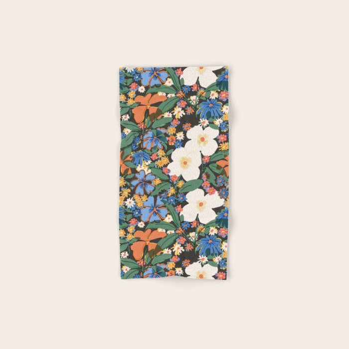 Grandma's Garden Dark Background Bath Towel Gallery Image 1