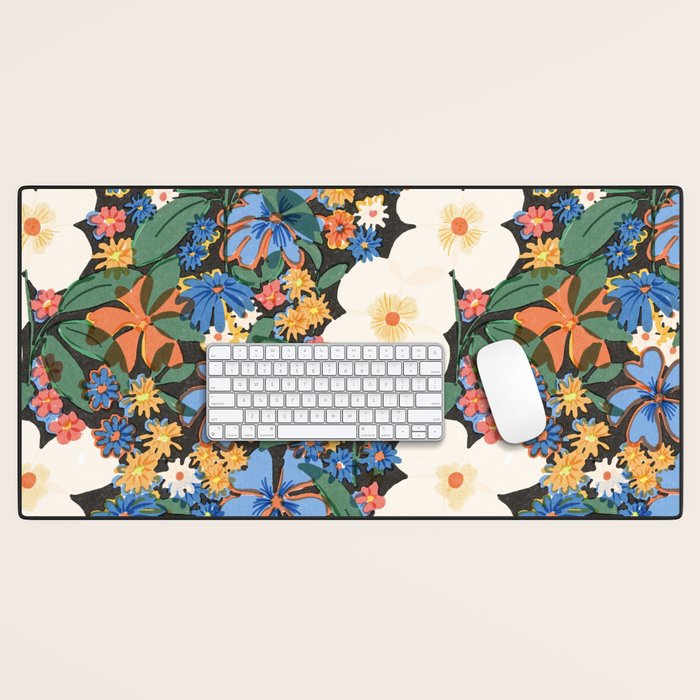 Grandma's Garden Dark Background Desk Mat Gallery Image 1