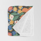 Grandma's Garden Dark Background Throw Blanket Gallery Image 3