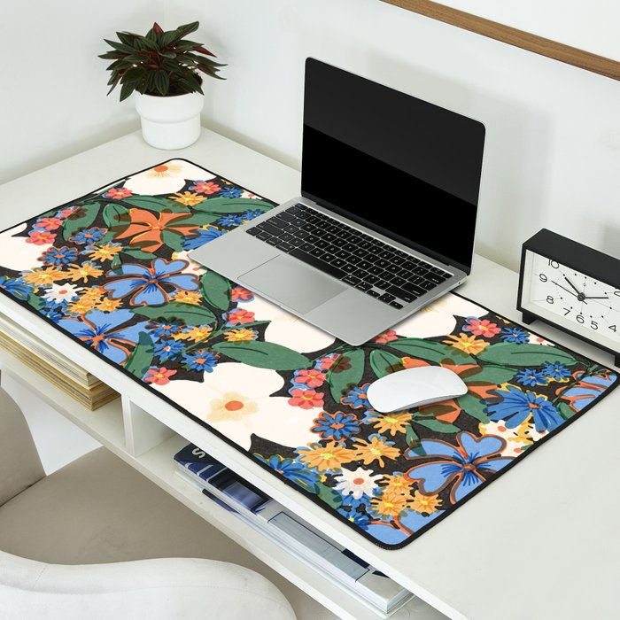 Grandma's Garden Dark Background Desk Mat Gallery Image 2