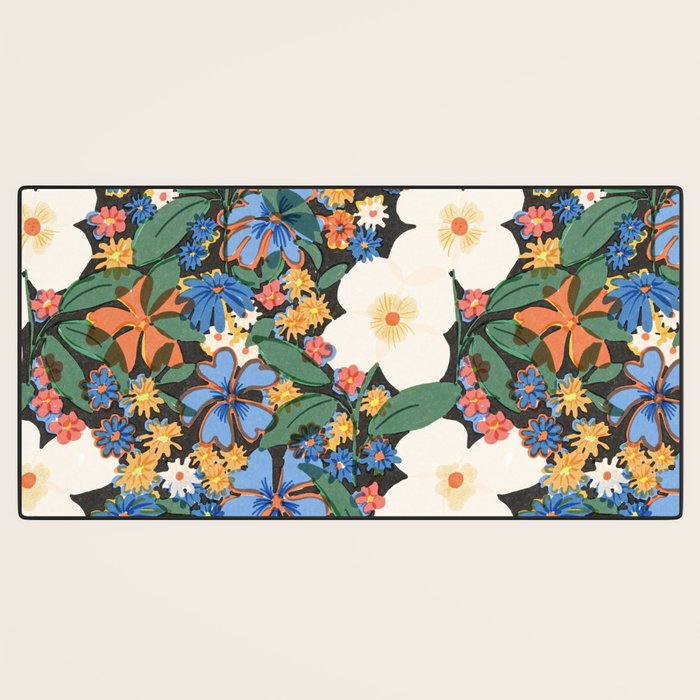 Grandma's Garden Dark Background Desk Mat Gallery Image 3