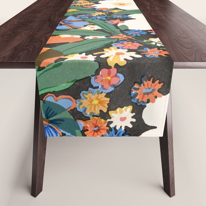 Grandma's Garden Dark Background Table Runner Gallery Image 1