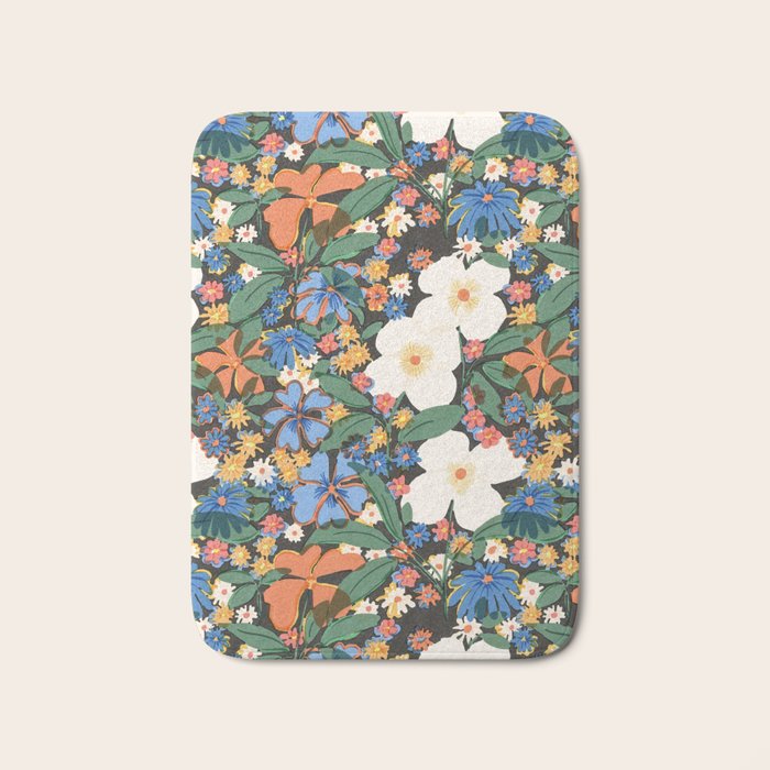 Grandma's Garden Dark Background Bath Mat Gallery Image 1