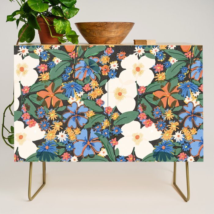 Grandma's Garden Dark Background Credenza Gallery Image 1