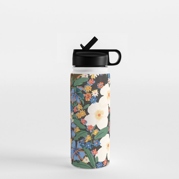Grandma's Garden Dark Background Water Bottle Gallery Image 1
