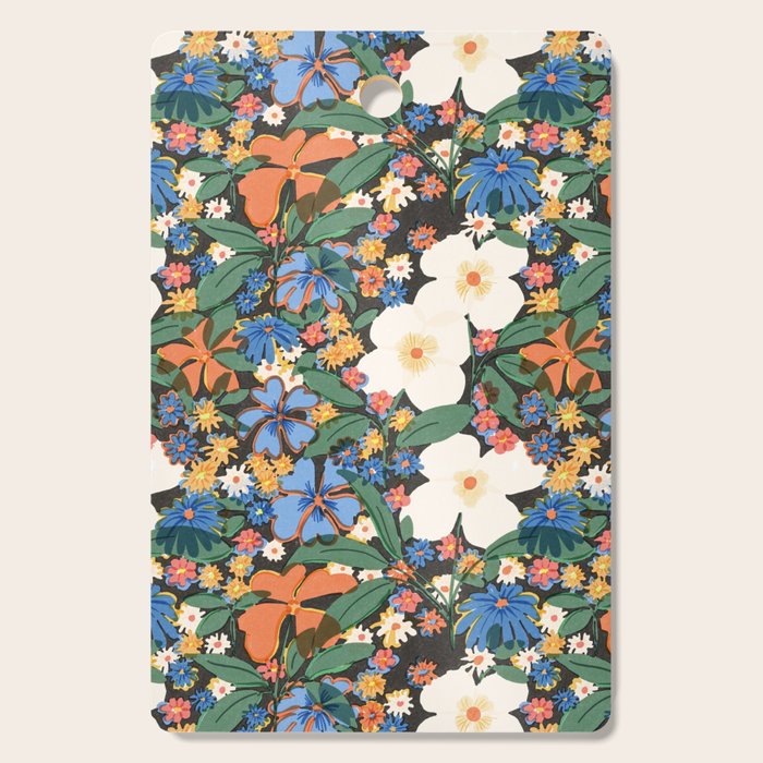 Grandma's Garden Dark Background Cutting Board Gallery Image 1