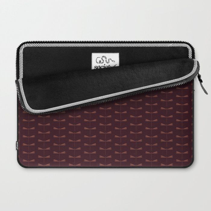 Dragonfly Pattern III Dark Red Laptop Sleeve Gallery Image 2