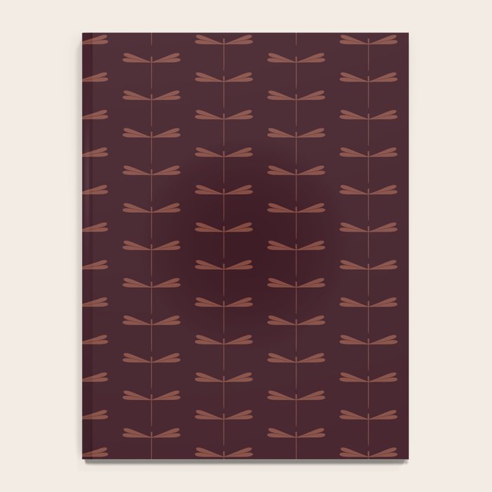 Dragonfly Pattern III Dark Red Notebook Gallery Image 4