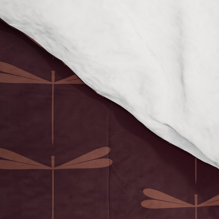 Dragonfly Pattern III Dark Red Comforter Gallery Image 4