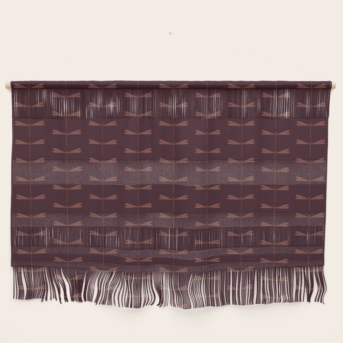 Dragonfly Pattern III Dark Red Wall Hanging Gallery Image 1