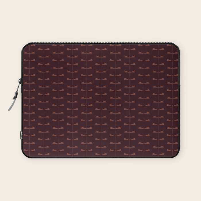 Dragonfly Pattern III Dark Red Laptop Sleeve Gallery Image 1