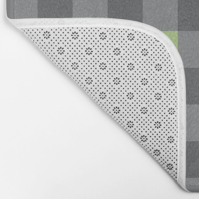 Small Blocks - Spring Green and Grays Bath Mat Gallery Image 2