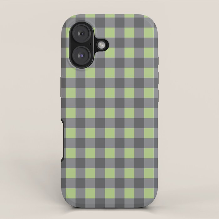 Small Blocks - Spring Green and Grays iPhone Case Gallery Image 1