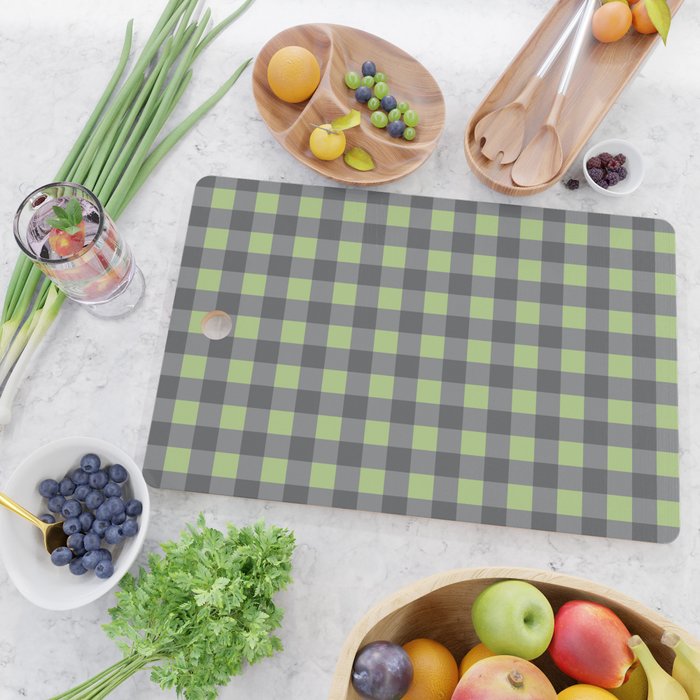 Small Blocks - Spring Green and Grays Cutting Board Gallery Image 2