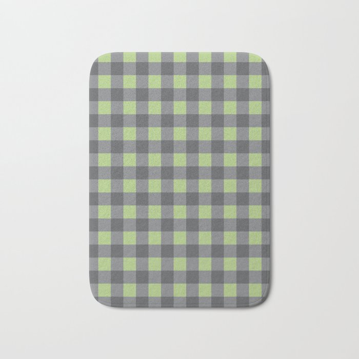 Small Blocks - Spring Green and Grays Bath Mat Gallery Image 1