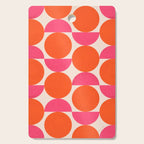 Vintage Mid-century Modern Abstract Geometric Balancing Shapes in Bright Bold Vibrant Fuchsia Pink and Hot Tangerine Orange Cutting Board Gallery Image 1
