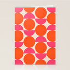 Vintage Mid-century Modern Abstract Geometric Balancing Shapes in Bright Bold Vibrant Fuchsia Pink and Hot Tangerine Orange Stationery Card Gallery Image 2