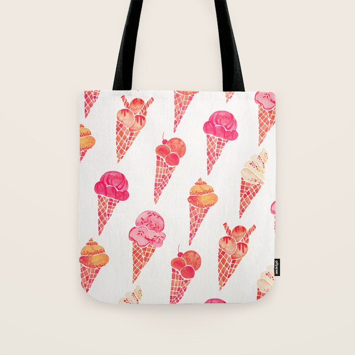 Ice Cream Cones - Pink & Peach Palette Tote Bag Gallery Image 1