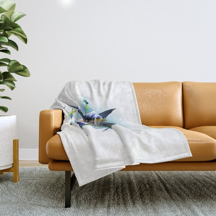 Marlin and Mahi Mahi Throw Blanket Gallery Image 1