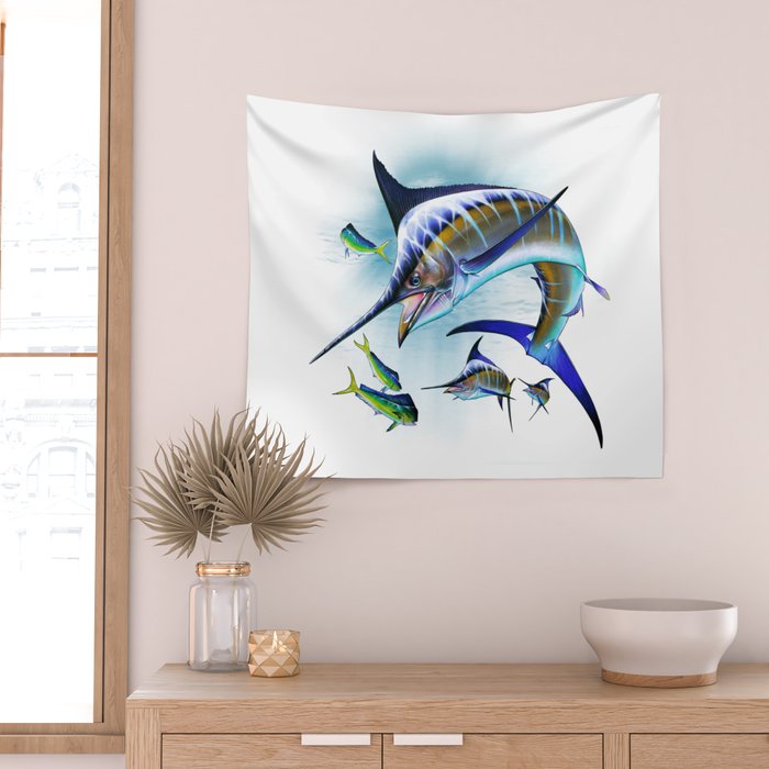 Marlin and Mahi Mahi Wall Tapestry Gallery Image 2