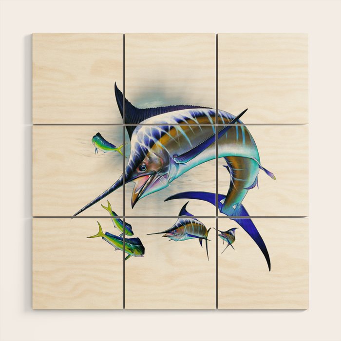 Marlin and Mahi Mahi Wood Wall Art Gallery Image 1