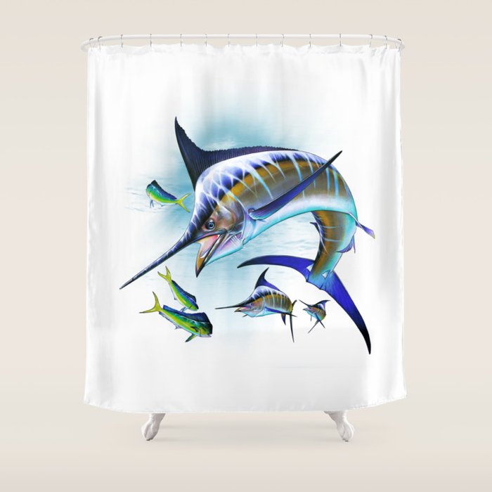 Marlin and Mahi Mahi Shower Curtain Gallery Image 1