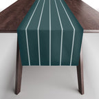 Minimal Arch XXXVIII Dark Teal Green Modern Geometric Lines Table Runner Gallery Image 1