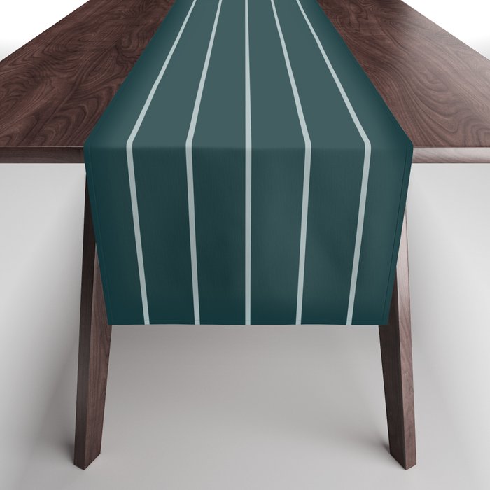 Minimal Arch XXXVIII Dark Teal Green Modern Geometric Lines Table Runner Gallery Image 1