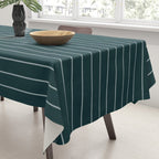 Minimal Arch XXXVIII Dark Teal Green Modern Geometric Lines Tablecloth Gallery Image 3