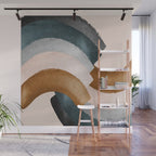 Brushstroke rainbows Wall Mural Gallery Image 1