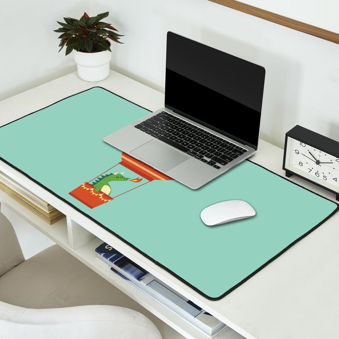 Dragon On Hot Air Balloon Desk Mat Gallery Image 2