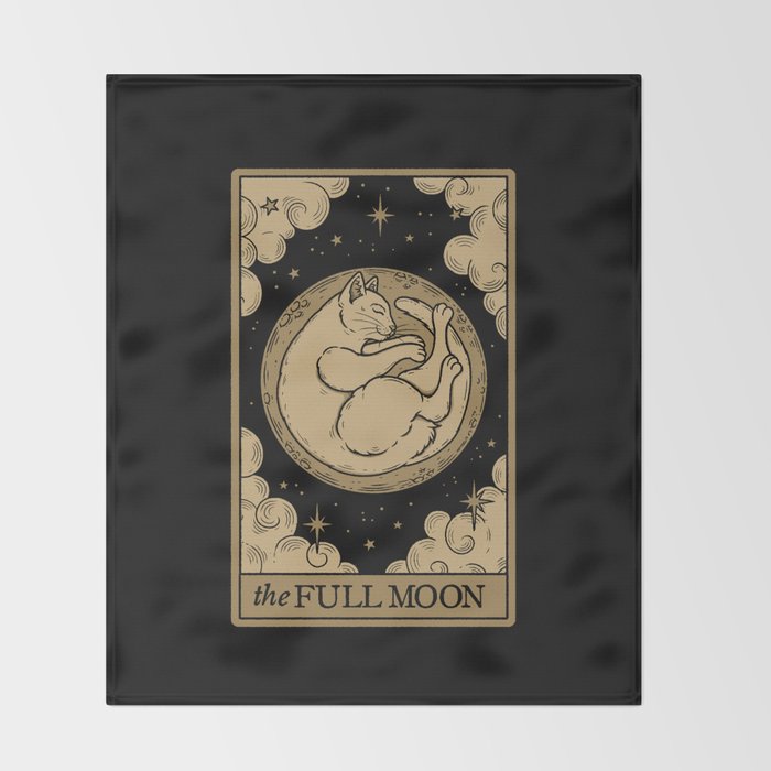 The Full Moon - Dark Background Throw Blanket Gallery Image 2