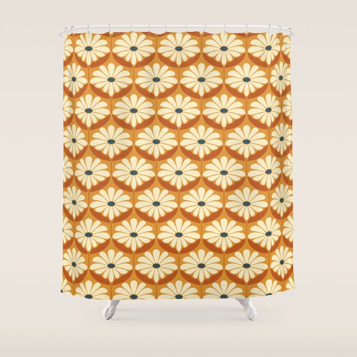 Flower Power - Retro Color Palette Shower Curtain Gallery Image 1