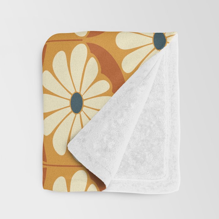 Flower Power - Retro Color Palette Throw Blanket Gallery Image 3