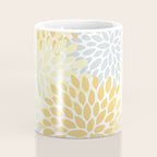 Floral Blooms, Yellow, Gray and White Coffee Mug Gallery Image 4
