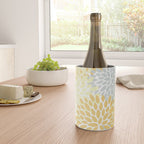 Floral Blooms, Yellow, Gray and White Wine Chiller Gallery Image 4