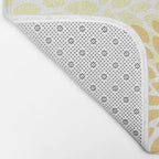 Floral Blooms, Yellow, Gray and White Bath Mat Gallery Image 2