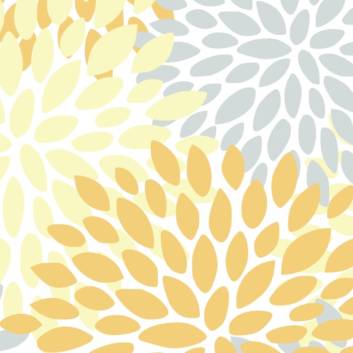 Floral Blooms, Yellow, Gray and White Coffee Mug Gallery Image 2
