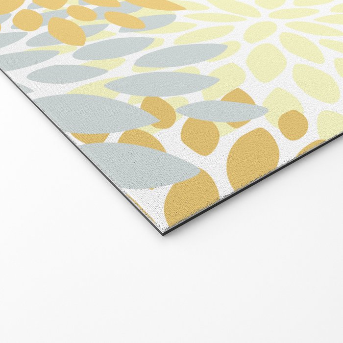 Floral Blooms, Yellow, Gray and White Welcome Mat Gallery Image 2