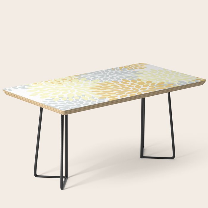Floral Blooms, Yellow, Gray and White Coffee Table Gallery Image 1