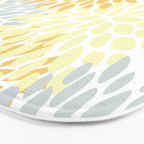 Floral Blooms, Yellow, Gray and White Bath Mat Gallery Image 3