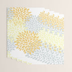 Floral Blooms, Yellow, Gray and White Wrapping Paper Gallery Image 3