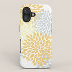 Floral Blooms, Yellow, Gray and White iPhone Case Gallery Image 1