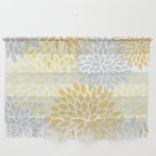 Floral Blooms, Yellow, Gray and White Wall Hanging Gallery Image 1