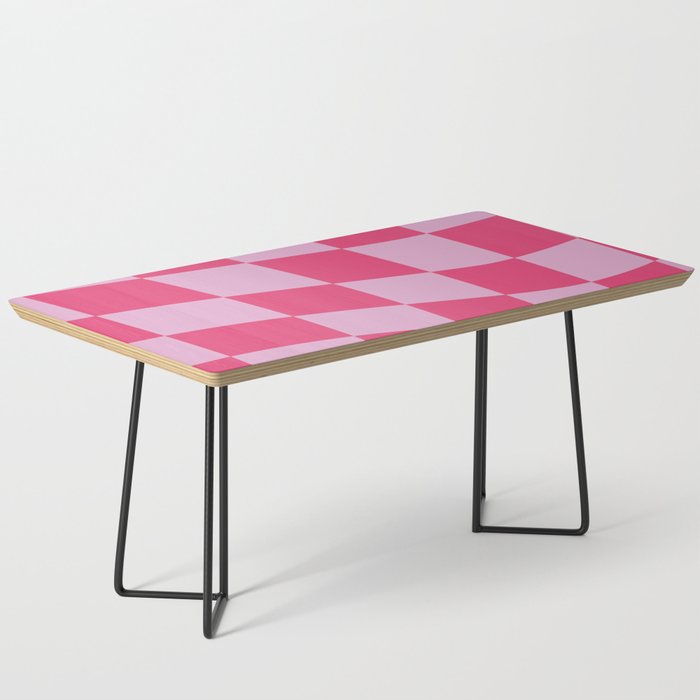 Hot Pink Wavy Checkered Pattern Coffee Table Gallery Image 1
