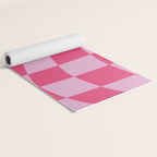 Hot Pink Wavy Checkered Pattern Yoga Mat Gallery Image 2