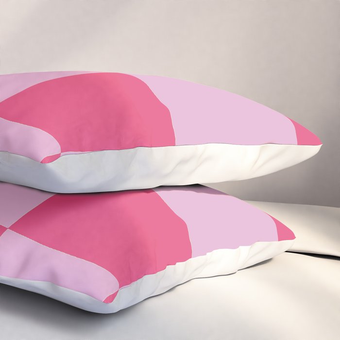 Hot Pink Wavy Checkered Pattern Pillow Sham Gallery Image 3